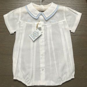 Feltman Bros Baby Boy Christening Onsie. Size 3mos. NWT.